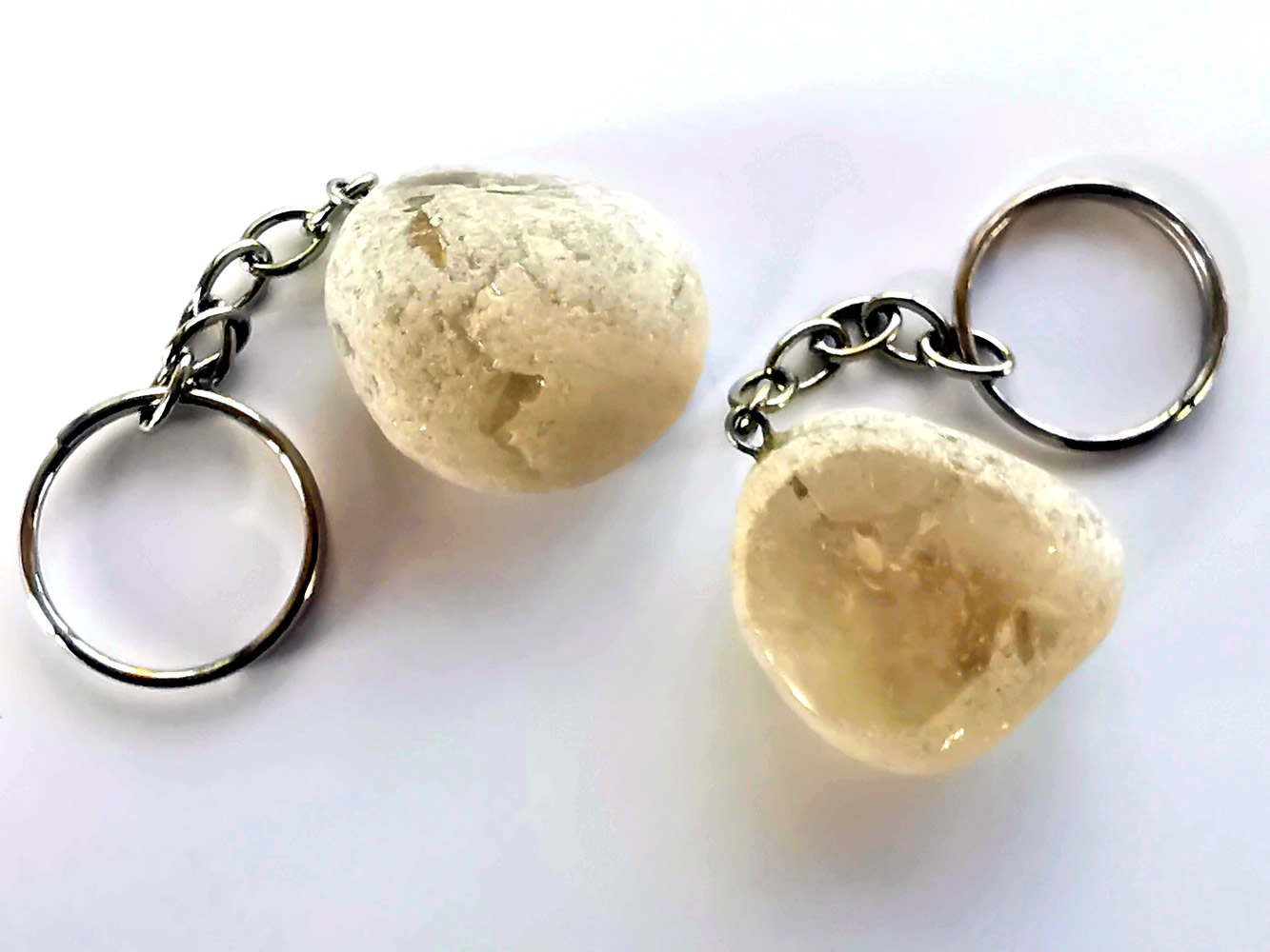 Smoky Quartz Dragons Egg Crystal Keyring